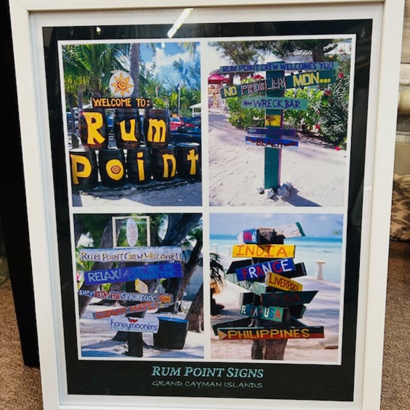 Rum Point Signs Print
Black Blue Multicolored Size: 17 x 22H
Grand Cayman Islands