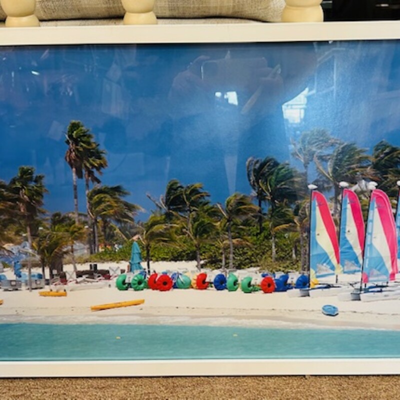 Beach With Palm Trees Print
Blue Green Multicolored Size: 25 x 17H