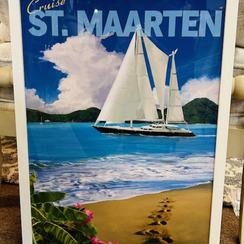 Cruise St Maarten Print
Blue White Green Pink Size: 16 x 22.5H