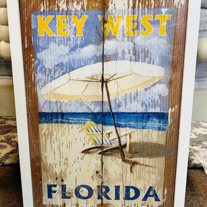 Key West Florida Print
Brown Blue Yellow Size: 13 x 19H