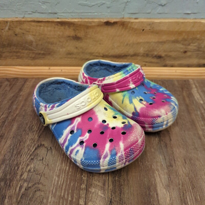 Rainbow Lined Crocs, Rainbow, Size: Shoes 9