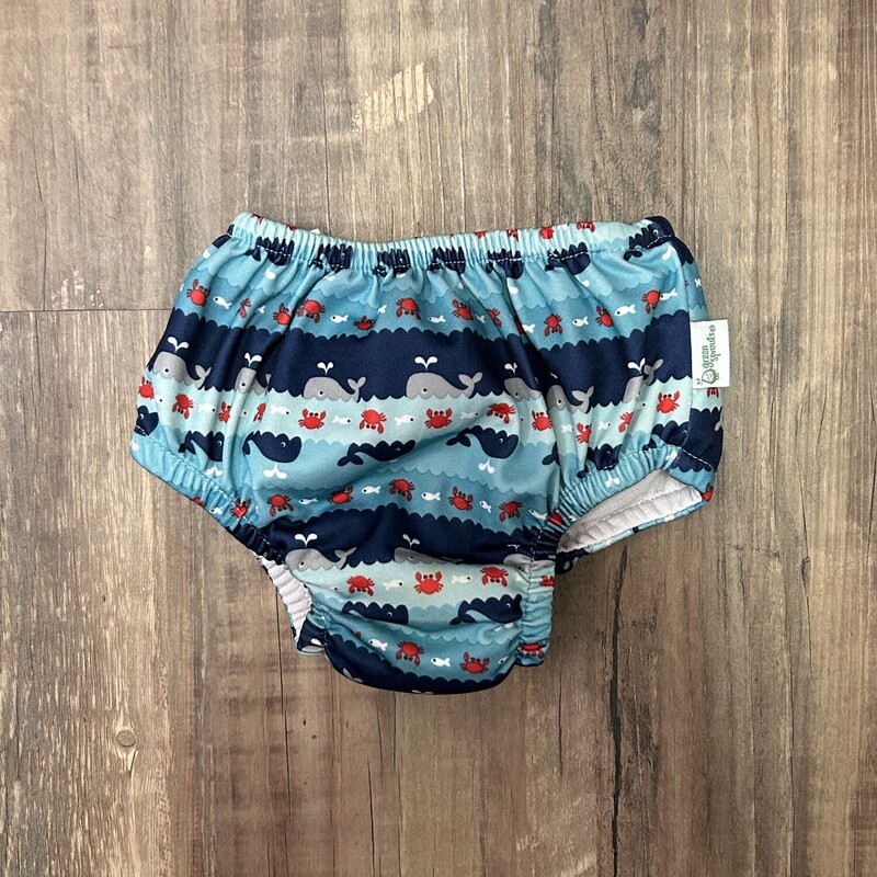 GreenSprouts Whale Diaper, Blue, Size: Baby 18M