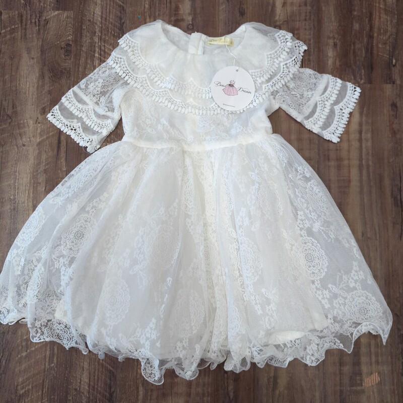 Bow Dream NWT Lace 6, White, Size: 6T/6x