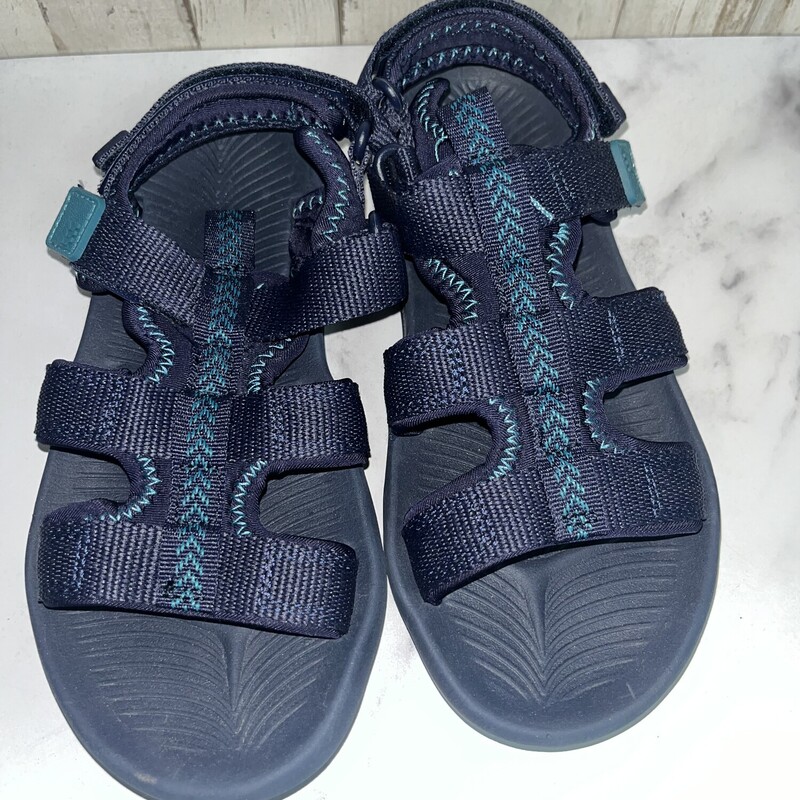 Y3 Navy/Teal Velcro Sanda, Navy, Size: Shoes Y3