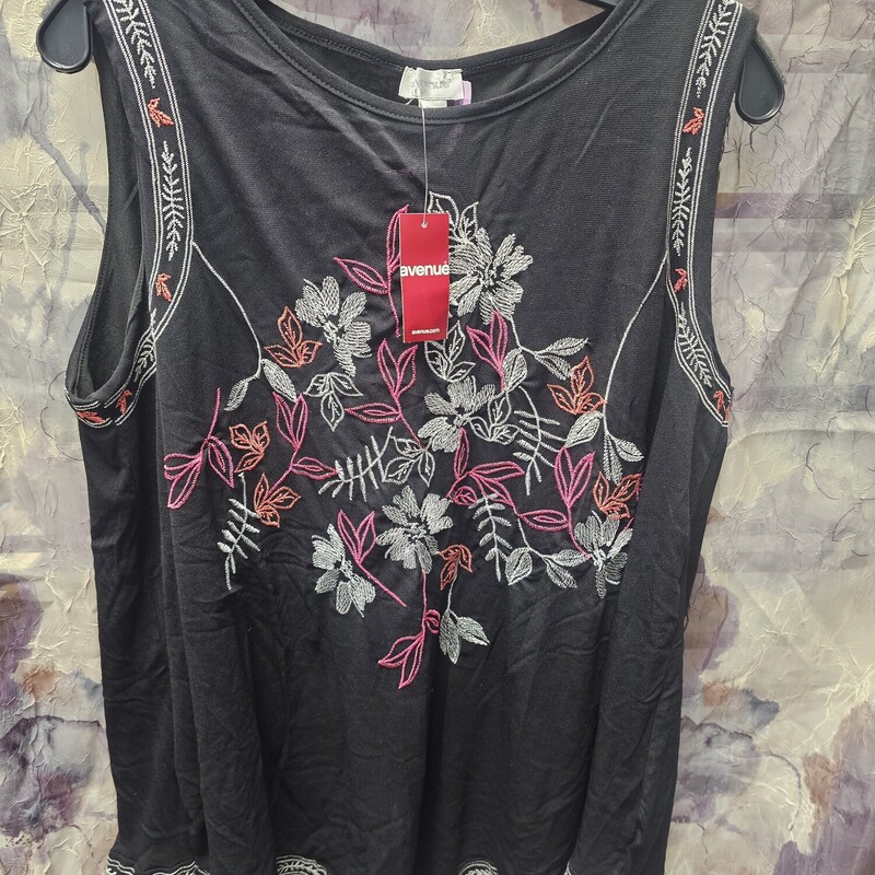 Brand new with tags and retails for $49!!!! This layered black tank is embroidered with all the boho vibes