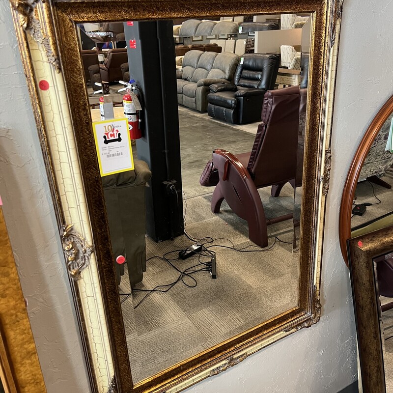 Gld/wht Frame Mirror