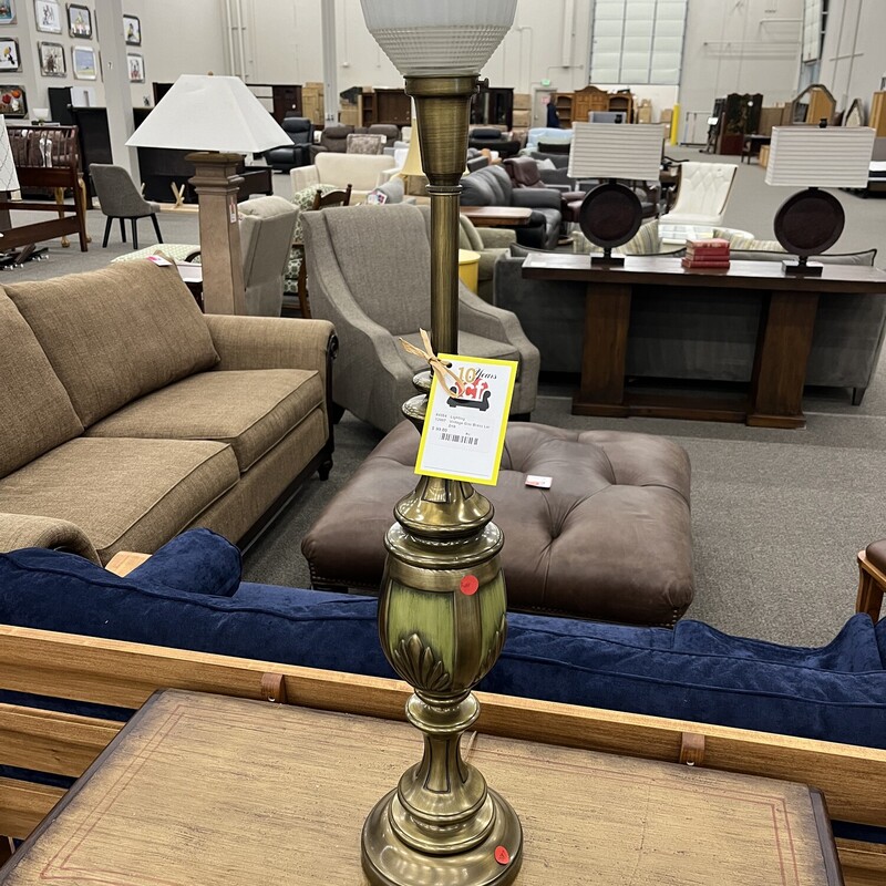 Vintage Grn/ Brass Lamp