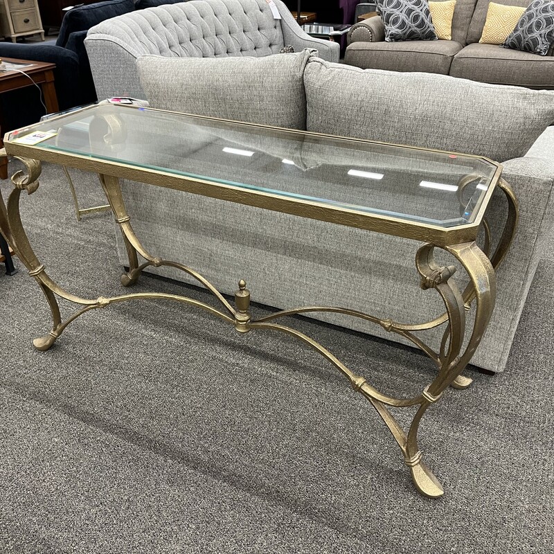 Gold/ Glass Sofa Table