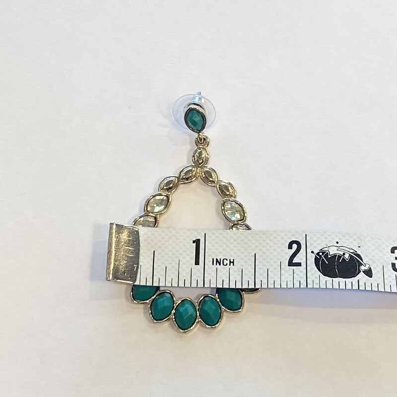 Gld/teal Ctout Earrings<br />
Gld/teal<br />
Size: Earrings