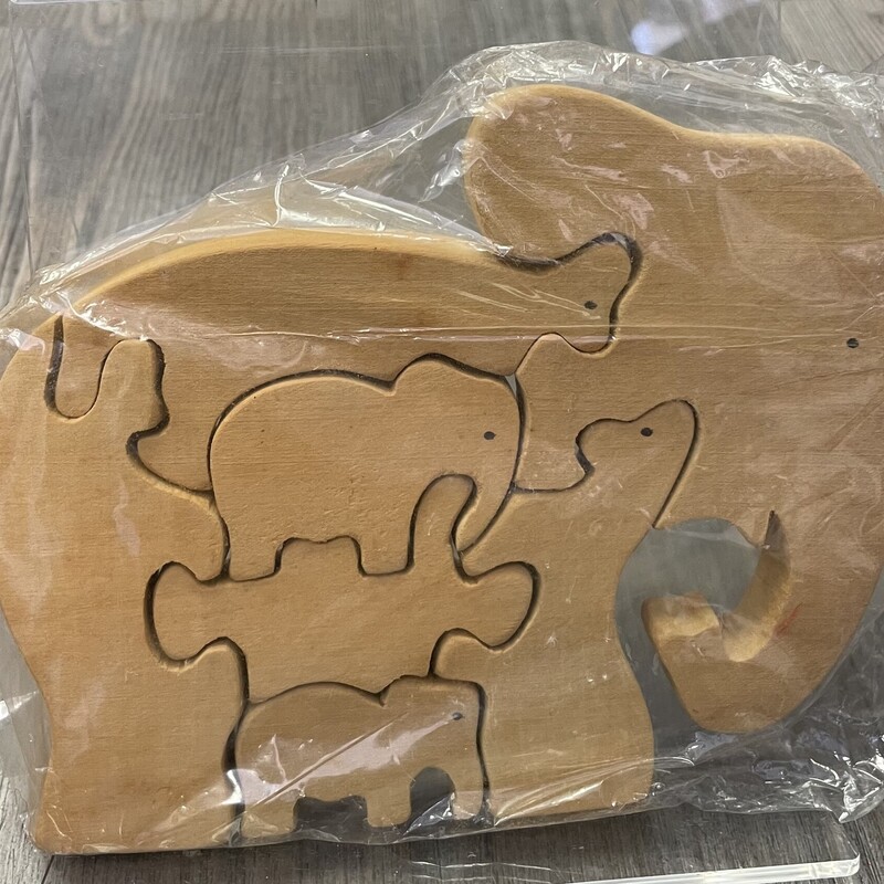 Wooden Elephant Puzzle, Beige, Size: 7pcs