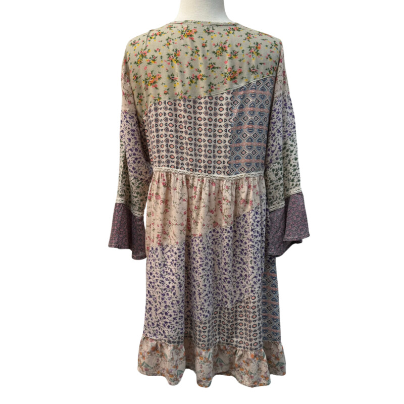 Fashion Fuse Dress
Beautiful Boho Style
Floral Print
Crochet Trim
Bell Sleeves
Cream, Navy, Purple, Rose and Olive
Size: Medium
