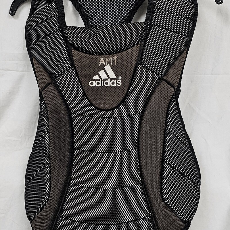 Pre-owned Adidas Catchers Chest Protector, Black, Size: 13.5in.
