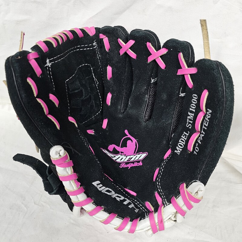Pre-owned Worth Storm Fastpitch Softball Glove, Right Hand Throw, Size: 10in