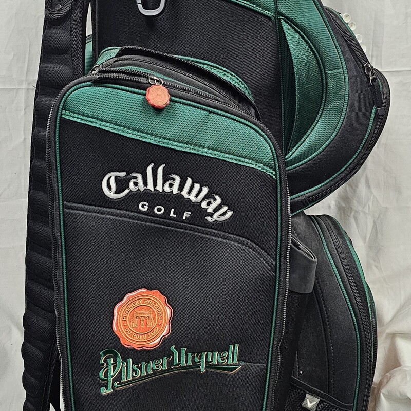 Pre-owned Callaway SPXNN 14 Way Golf Cart Bag, Pilsner Urquell Embroidered