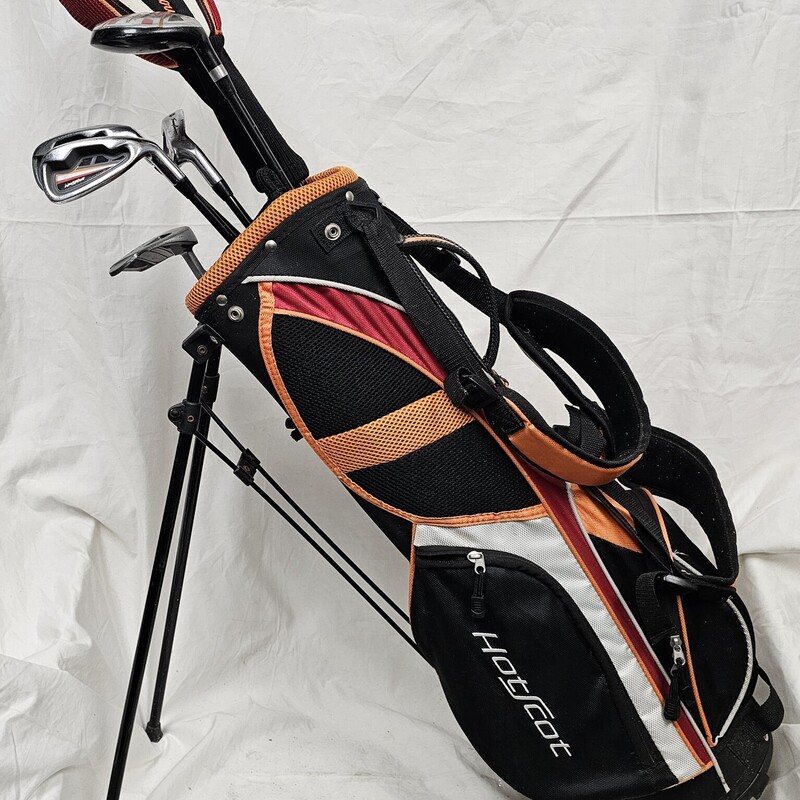 Pre-owned Tommy Armour Hot Scot Junior Golf Set, 6 Clubs: Driver, 4 Hybrid, 7 Iron, 9 Iron Sand Wedge, Putter, & Bag. Size: Jr (ages 9-12) Right Hand