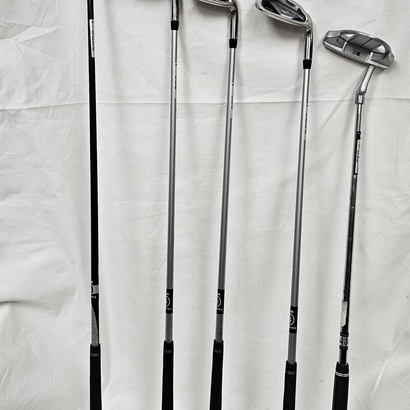 US Kids Golf Starter W/Bag, 5 Clubs: Fairway Driver, 8 Iron, 9 Iron, Pitching Wedge, & Putter. Size: Jr. Right Hand Ages 5-12