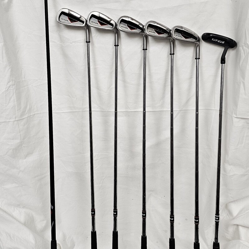 Strata Starter Golf Club Set without Bag (Ages 9-12), 7 Clubs: Driver, 6-9 Irons, Pitching Wedge, Putter.  Size: Jr Right Hand