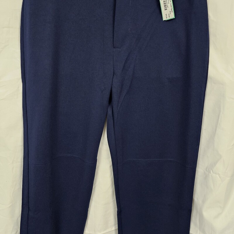 NEW Alleson Athletics Button Up Elastic Cuff Adult Baseball Pants, Navy, Size: L