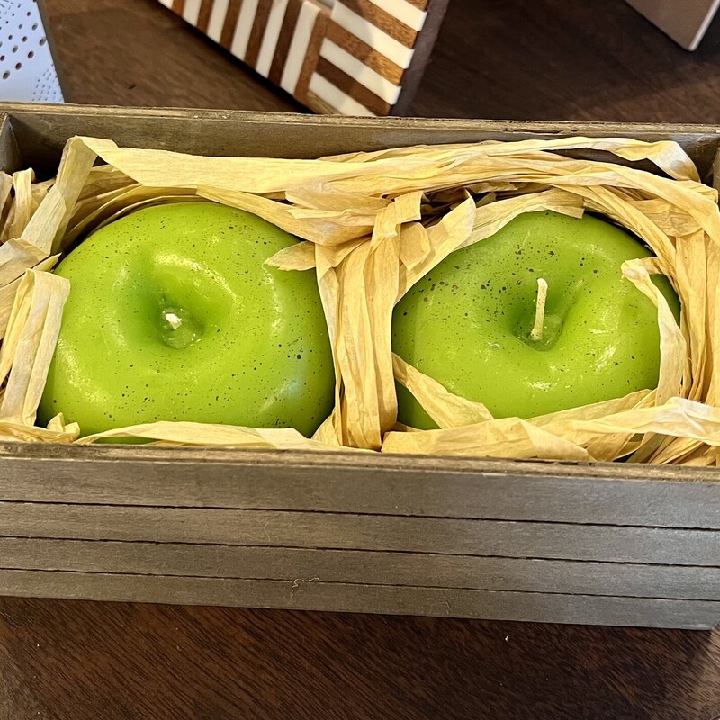 Green Apple Wood Box, None, Size: None
