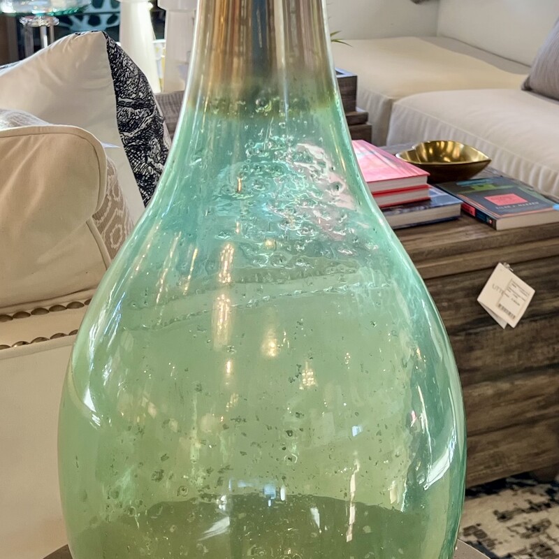Glass Vase Green, Green, Size: 22
