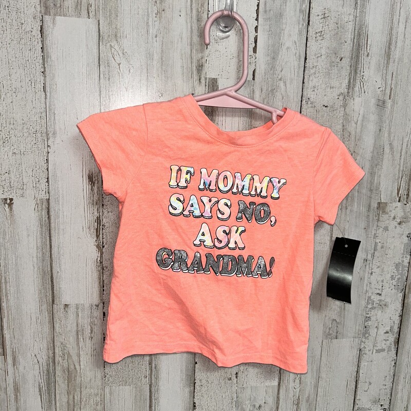 18M Neon Ask Grandma Tee, Orange, Size: Girl 18-24