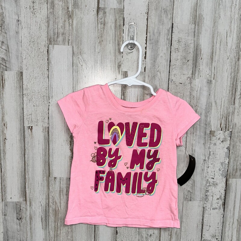 3T Loved By Family Tee, Pink, Size: Girl 3T