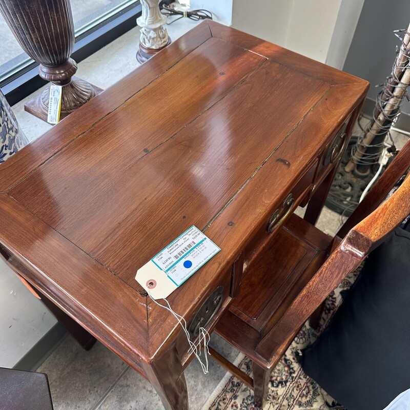 Rosewood Desk +Chair, sold together as a set<br />
Size: 28x17x31