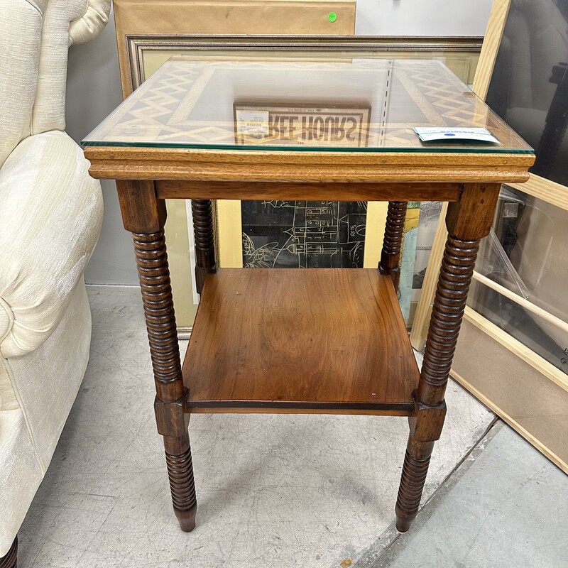 Parquet Side Table, Wood<br />
Size: 20x20x30