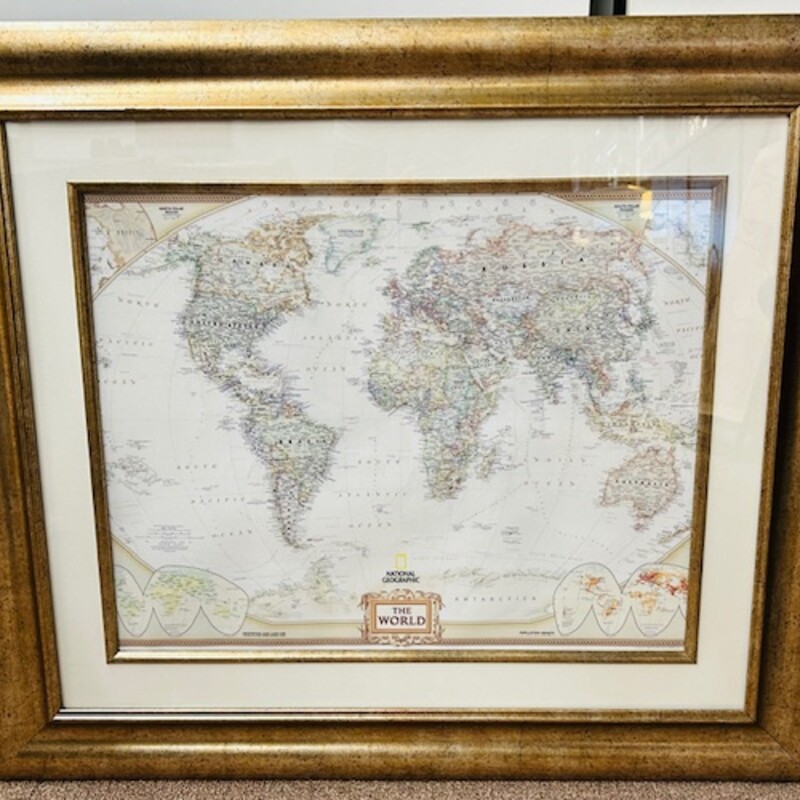 National Geographic World Map Print
White Green Bronze Size: 25 x 29H
