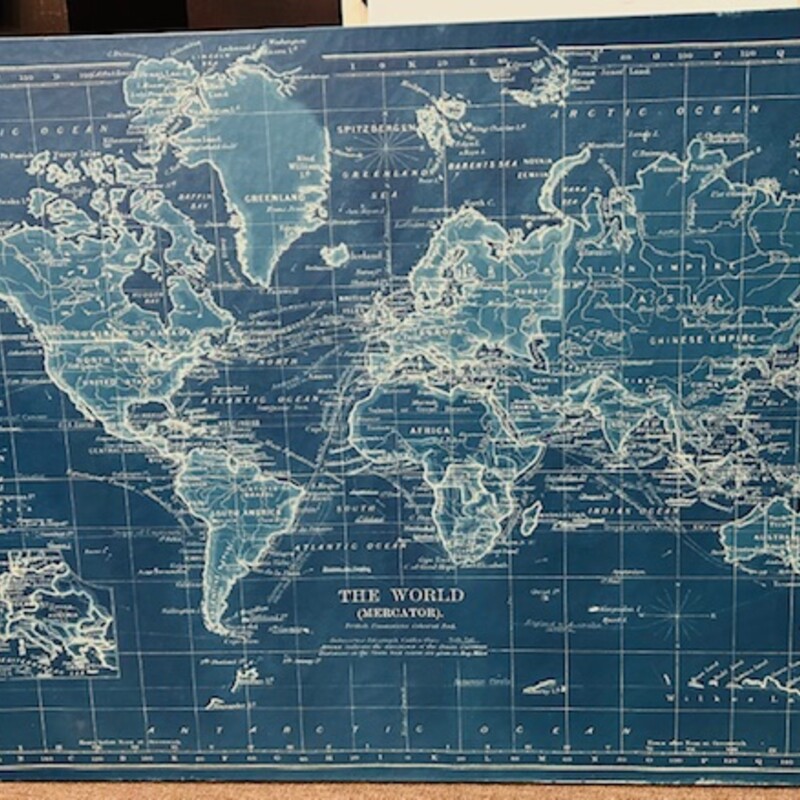 Azure World Map Canvas
Blue Tan Size: 50 x 36H