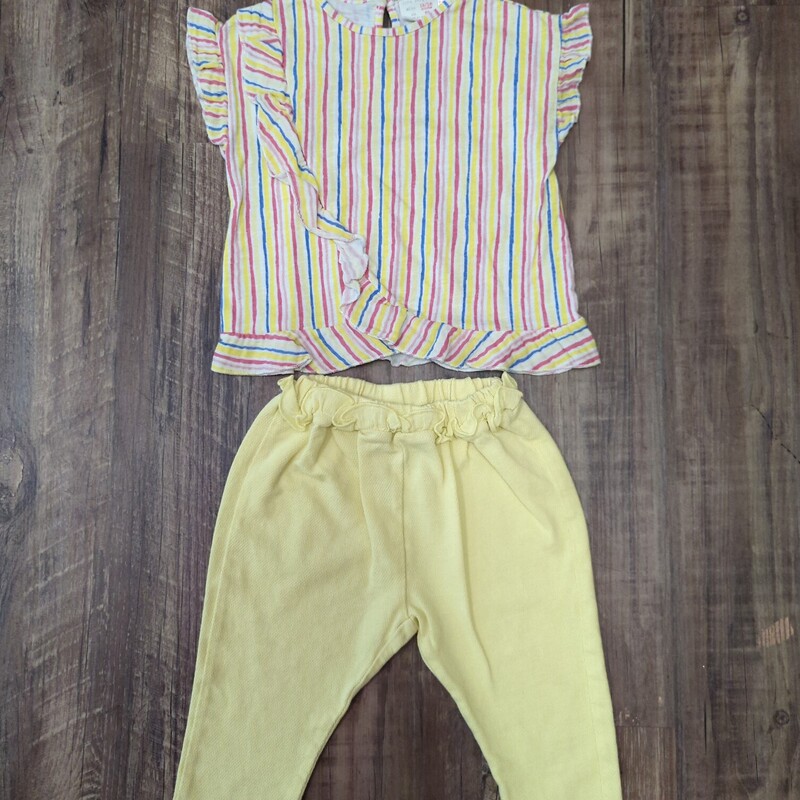 ZaraBaby 2pc Stripe Outfi, Yellow, Size: Baby 12-18