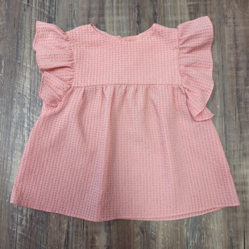 Zara Texture Flutter Top, Pink, Size: 4 Toddler