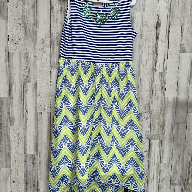14 Navy/Green Printed Dre, Navy, Size: Girl 10 Up