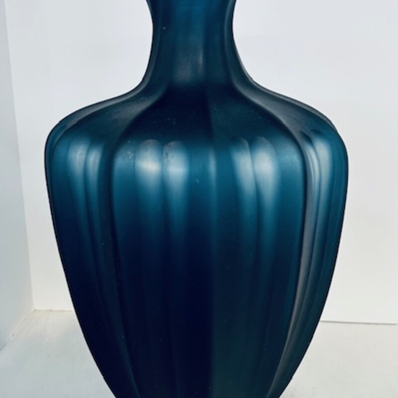 Metal Glass Ribbed Vase