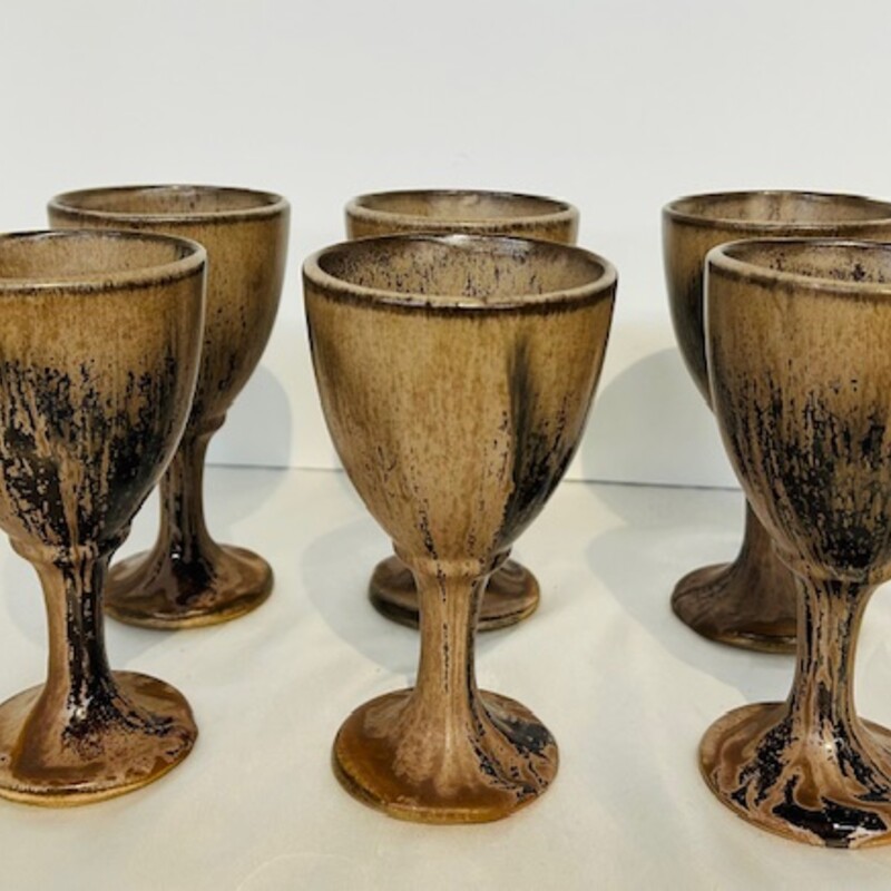 Pottery Wine Glasses
Set of 6
Tan Brown
Size: 3 x 5.5H