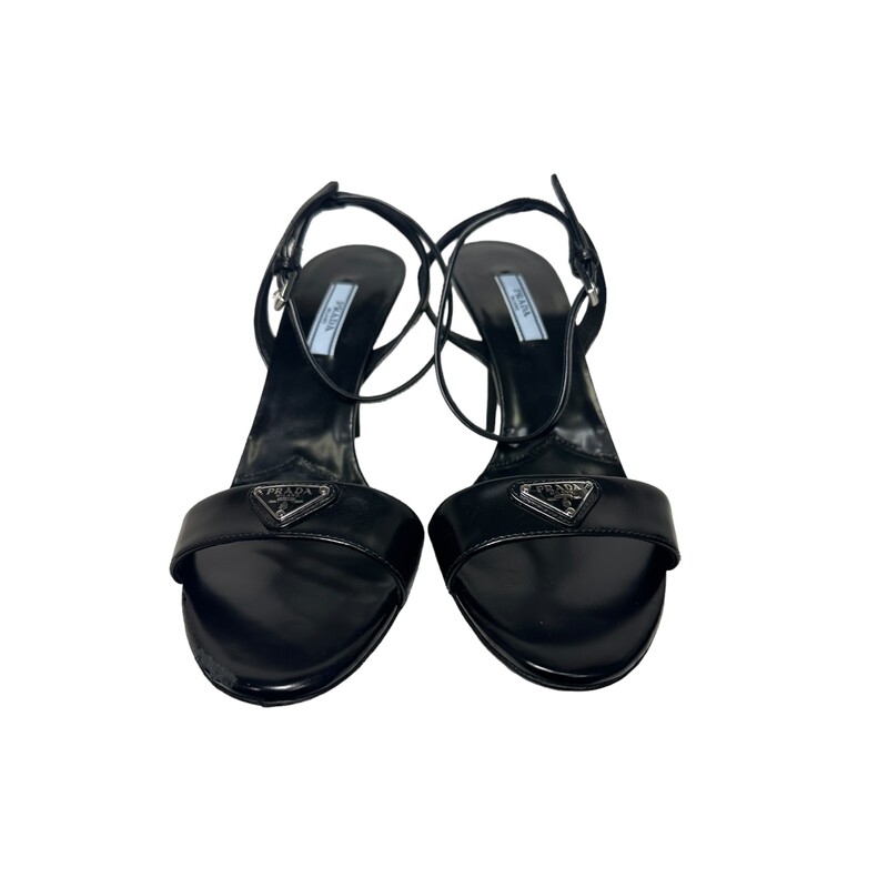Prada Triangle Logo Ankle, Black, Size: 38<br />
<br />
Note: Left Shoe has a scuff on the toe