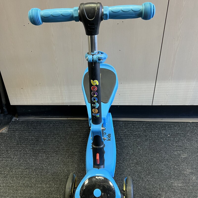 3 Wheeled Scooter With Seat & Adjustable Handle Bar, Blue, Size: 2-7Y