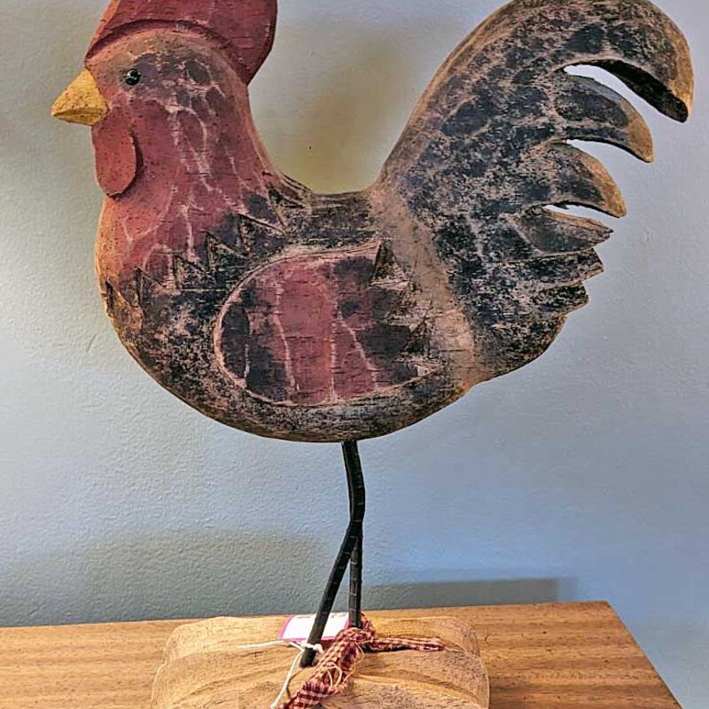 J Haddon Carved Rooster

Hand Carved, Hand Painted
12 In Tall