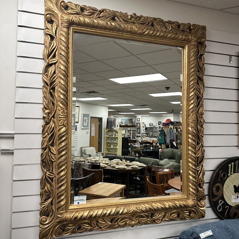 HUGE Gold Gilt Ornate Mirror, manufactured by Silverwood Products
Size: 44x56