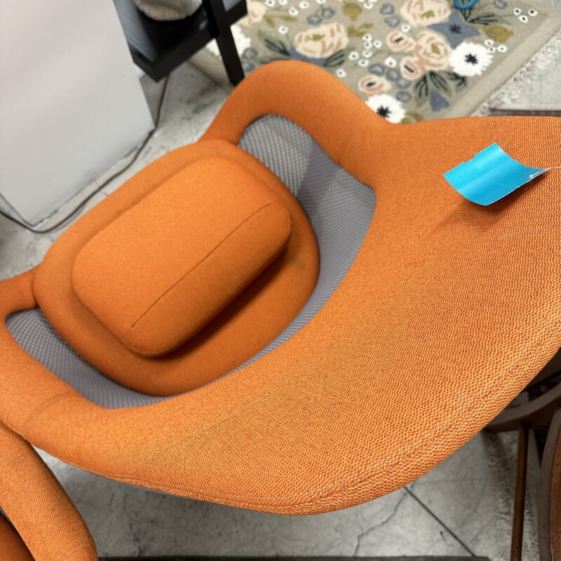 Steelcase Rolling Chair, Orange Upholstry. Manufactured by Coalesse. Price is for one chair only.