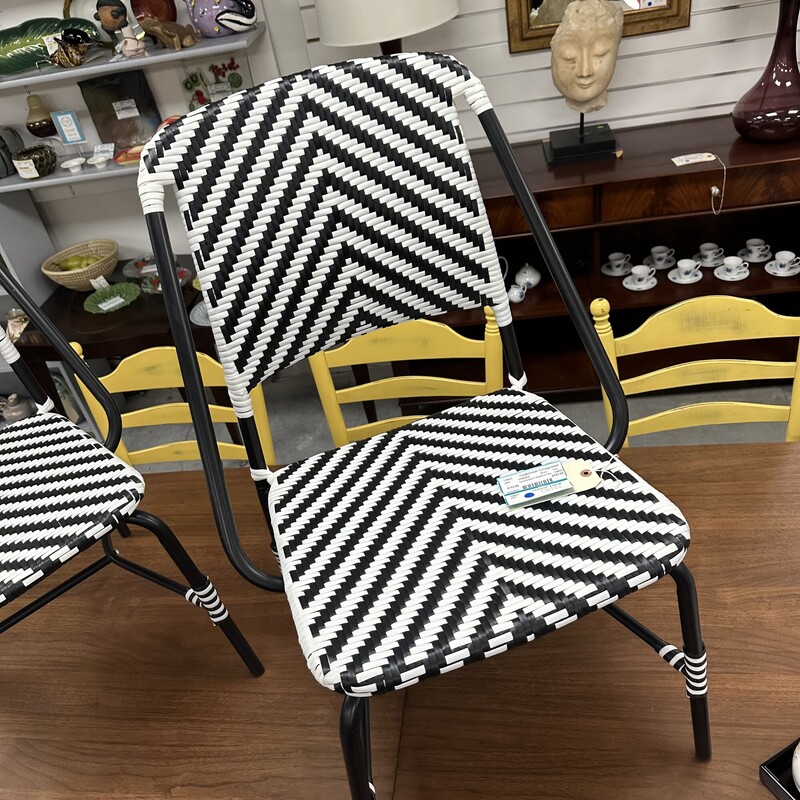 Vassholmen Outdoor Chairs, Black and White. Sold together as a PAIR.