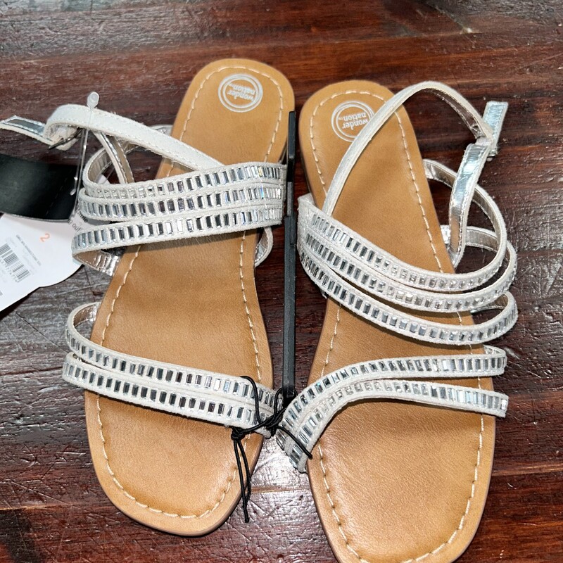 NEW Y2 Rhinestone Sandals, White, Size: Shoes Y2