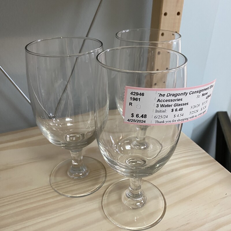 3 Water Glasses