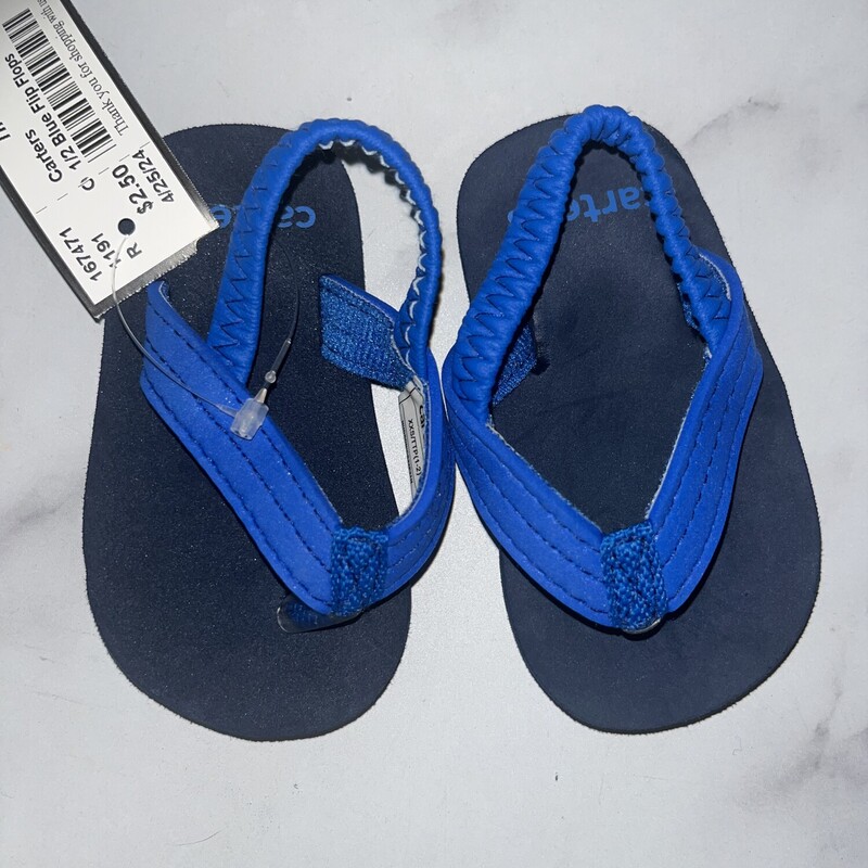 1/2 Blue Flip Flops, Blue, Size: Shoes 1
