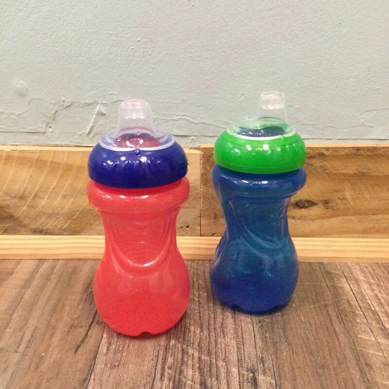 Nuby 2pk Juice Cups, Red/Blue, Size: Feeding