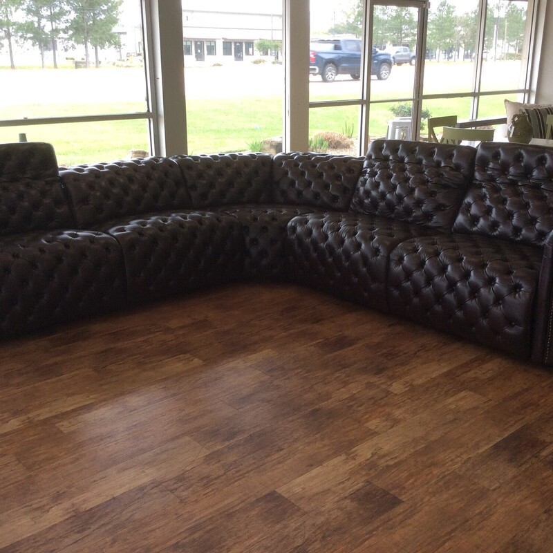 Leather Power sectional ties any living room together beautifully.
