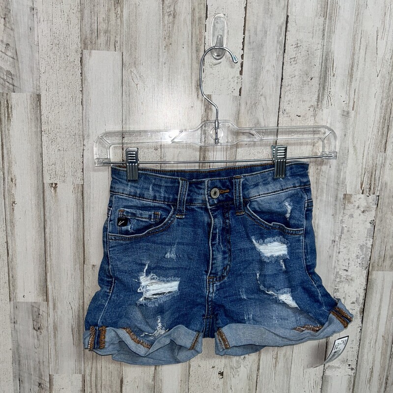 Sz23 Ripped Cuff Shorts, Blue, Size: Ladies XS