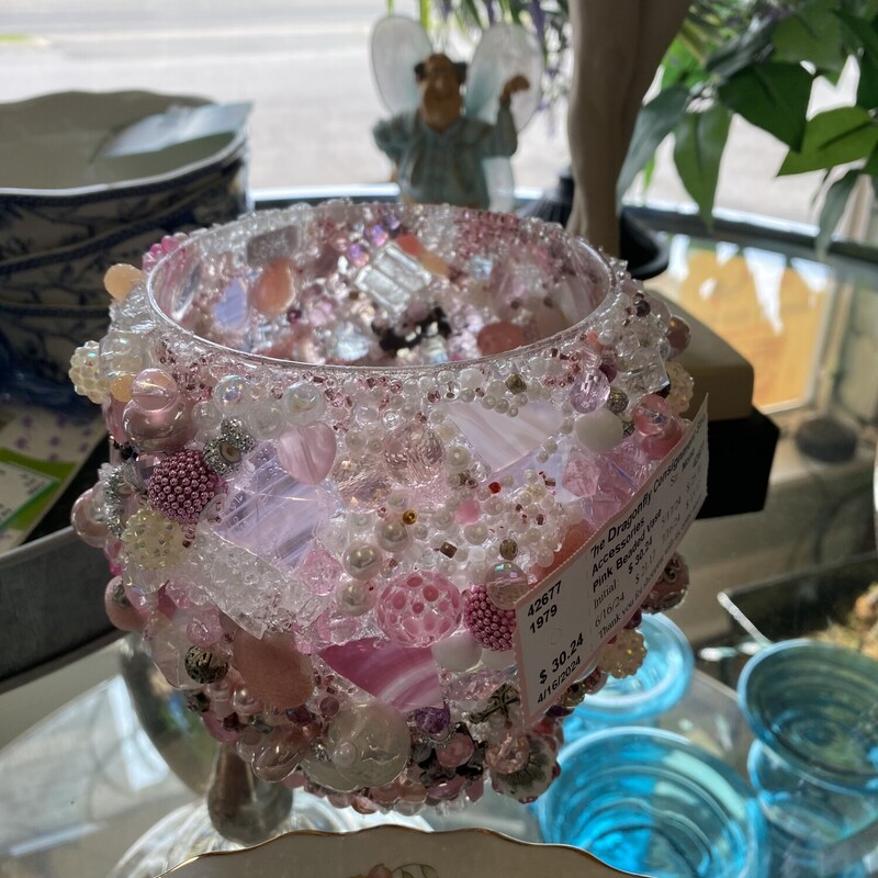 Pink Beaded Vase
