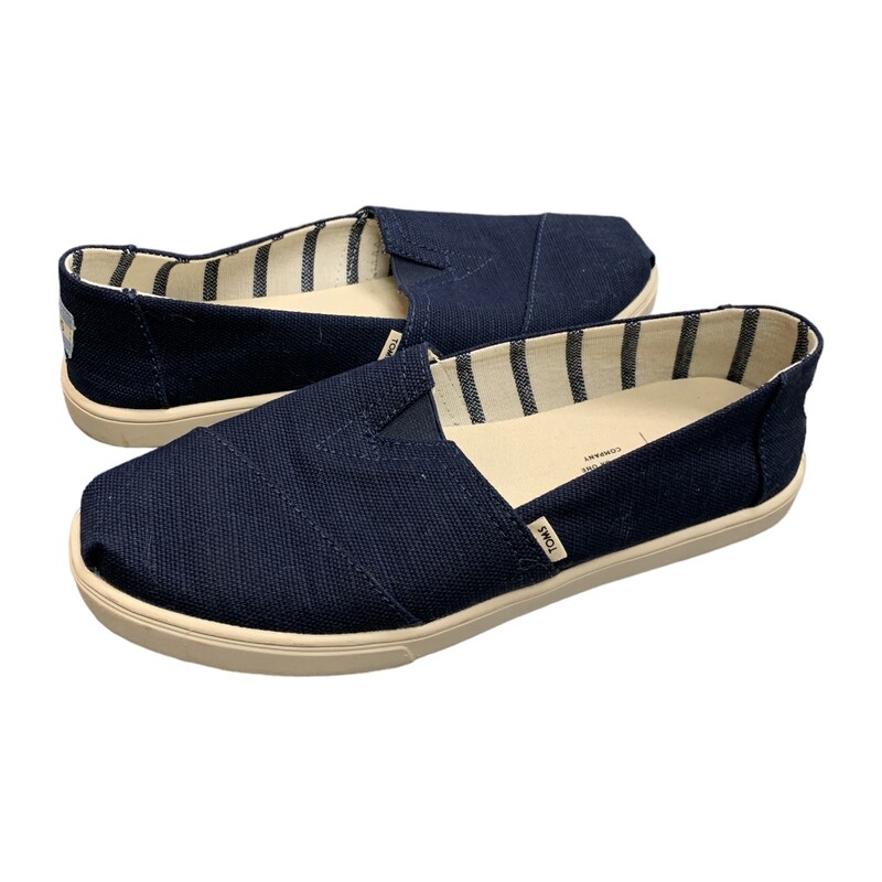 Toms, Navy, Size: 8.5