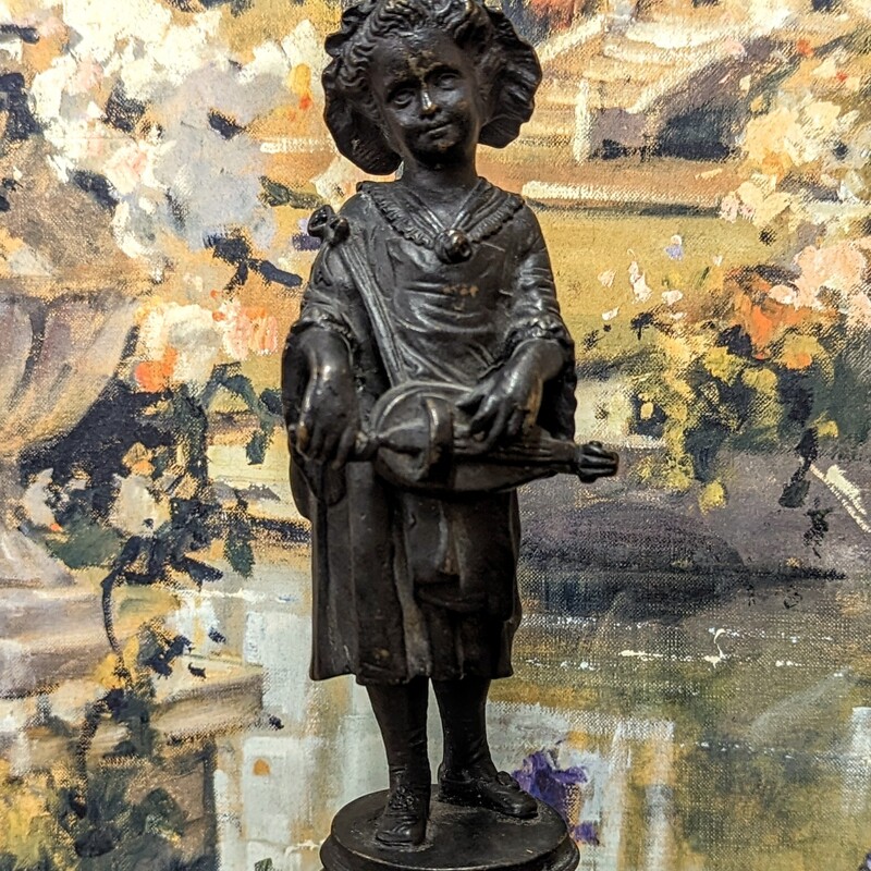 Girl With Violin Statue
Bronze Black
Size: 4x11H